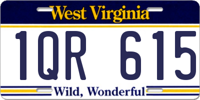 WV license plate 1QR615