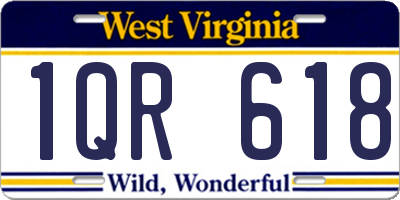 WV license plate 1QR618