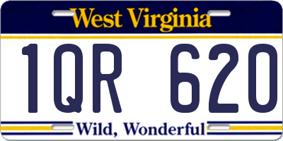 WV license plate 1QR620