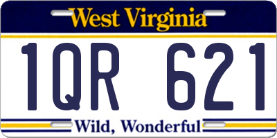 WV license plate 1QR621