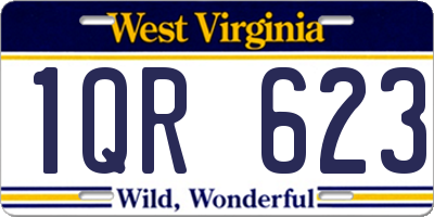 WV license plate 1QR623