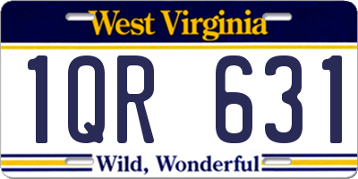 WV license plate 1QR631