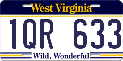 WV license plate 1QR633
