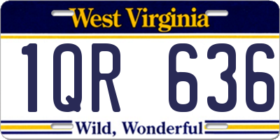 WV license plate 1QR636