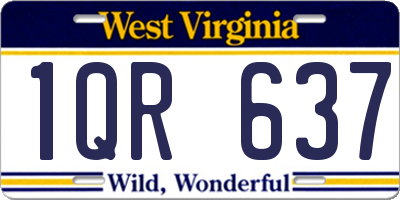 WV license plate 1QR637