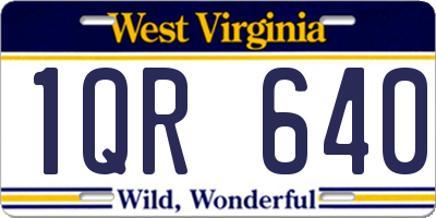 WV license plate 1QR640