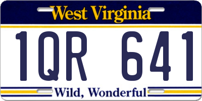 WV license plate 1QR641