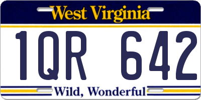 WV license plate 1QR642