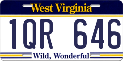 WV license plate 1QR646