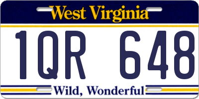 WV license plate 1QR648