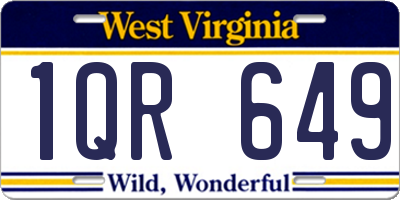 WV license plate 1QR649