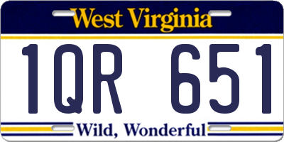 WV license plate 1QR651