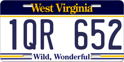WV license plate 1QR652