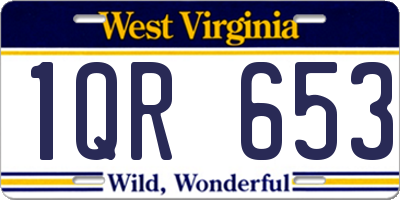 WV license plate 1QR653