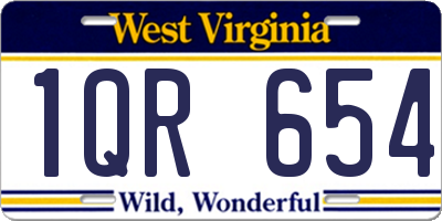 WV license plate 1QR654