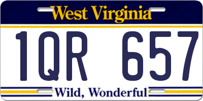 WV license plate 1QR657