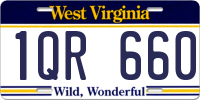 WV license plate 1QR660