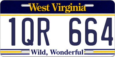WV license plate 1QR664