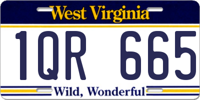 WV license plate 1QR665