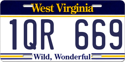 WV license plate 1QR669