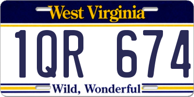 WV license plate 1QR674