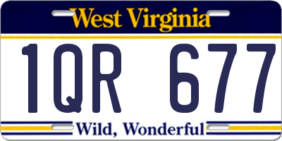 WV license plate 1QR677