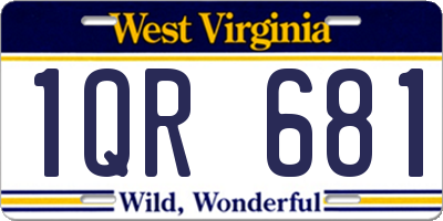 WV license plate 1QR681