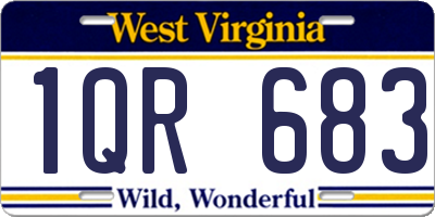 WV license plate 1QR683