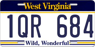WV license plate 1QR684
