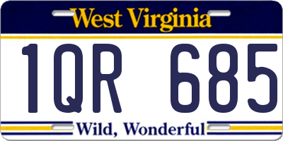 WV license plate 1QR685