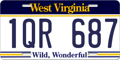 WV license plate 1QR687