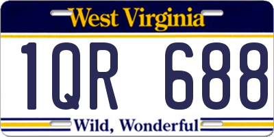 WV license plate 1QR688