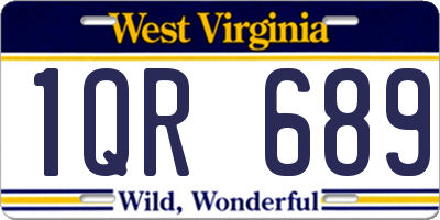 WV license plate 1QR689