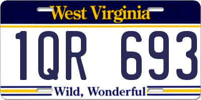 WV license plate 1QR693