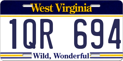 WV license plate 1QR694
