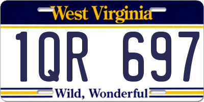 WV license plate 1QR697