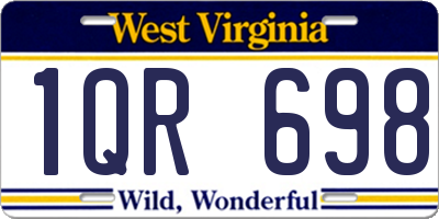 WV license plate 1QR698