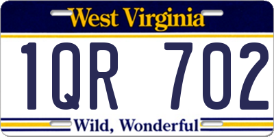 WV license plate 1QR702