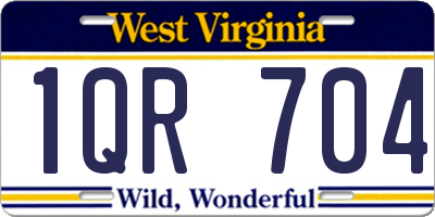 WV license plate 1QR704