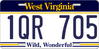 WV license plate 1QR705