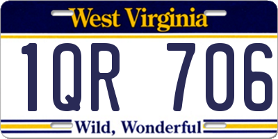 WV license plate 1QR706