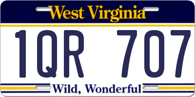 WV license plate 1QR707