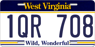 WV license plate 1QR708