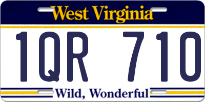 WV license plate 1QR710