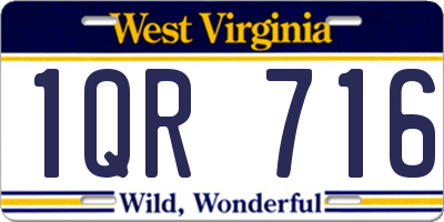 WV license plate 1QR716