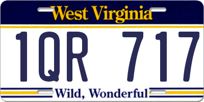WV license plate 1QR717