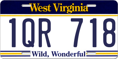 WV license plate 1QR718