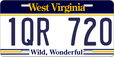 WV license plate 1QR720