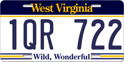 WV license plate 1QR722