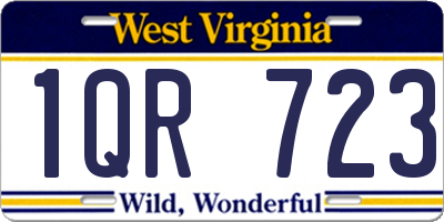 WV license plate 1QR723